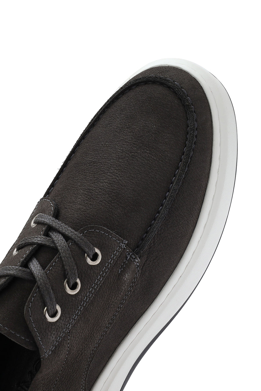 Men's Grey Lace-up Chunky Sole Nubuck Leather Casual Shoes