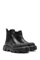 Men's Black Thick Soled Leather Chelsea Boots | Derimod