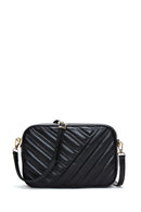 Women's Black Quilted Crossbody Bag | Derimod