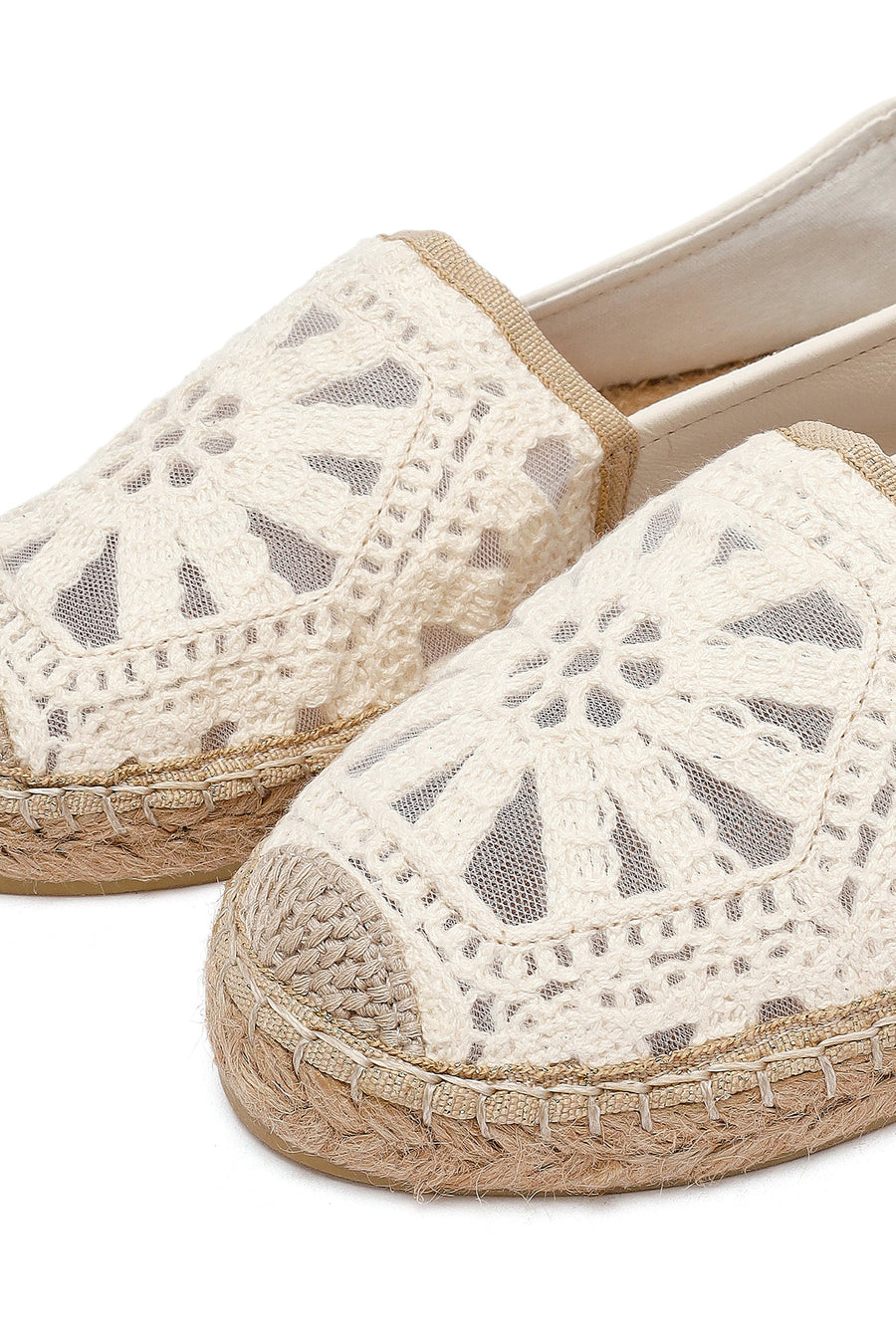 Woman Cream Patterned Espadrilles
