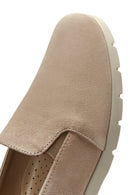Women's Gray Suede Leather Comfort Loafer | Derimod