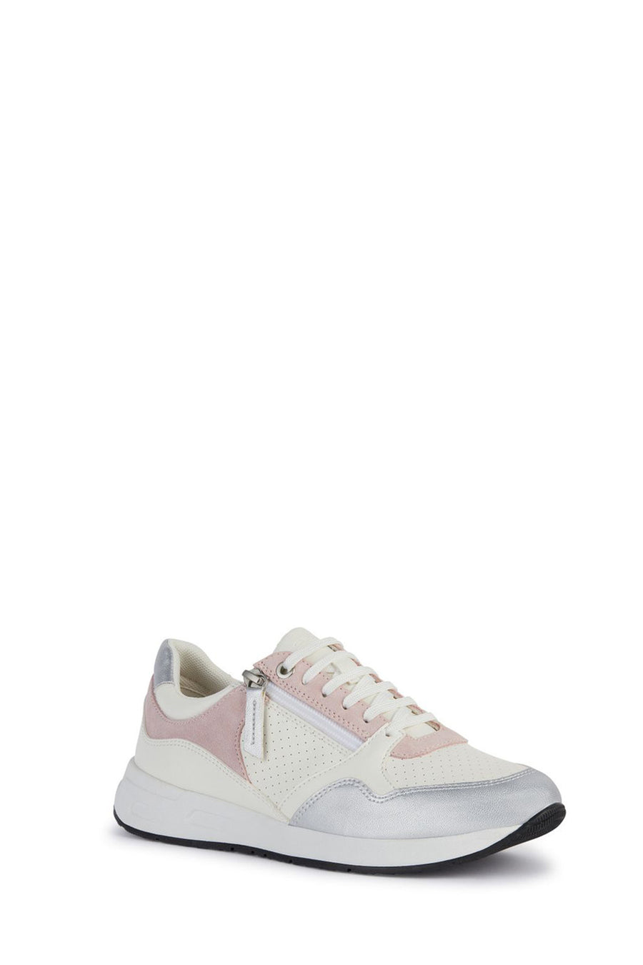 Geox Women's White Bulmya Lace-up Leather Sneaker