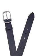 Men's Navy Leather Belt | Derimod