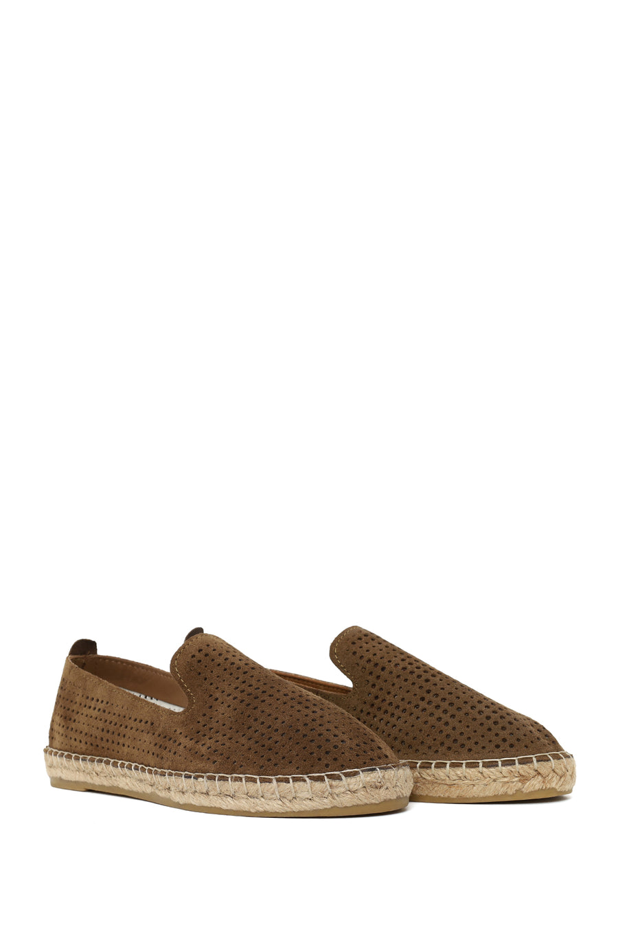 Woman Tan Patterned Suede Espadrilles