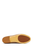 Women's Beige Suede Leather Masculine Loafer | Derimod
