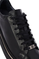 Men's Black Lace Up Leather Sneakers | Derimod