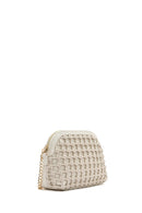 Women's Beige Knitted Patterned Long Strap Crossbody Bag | Derimod