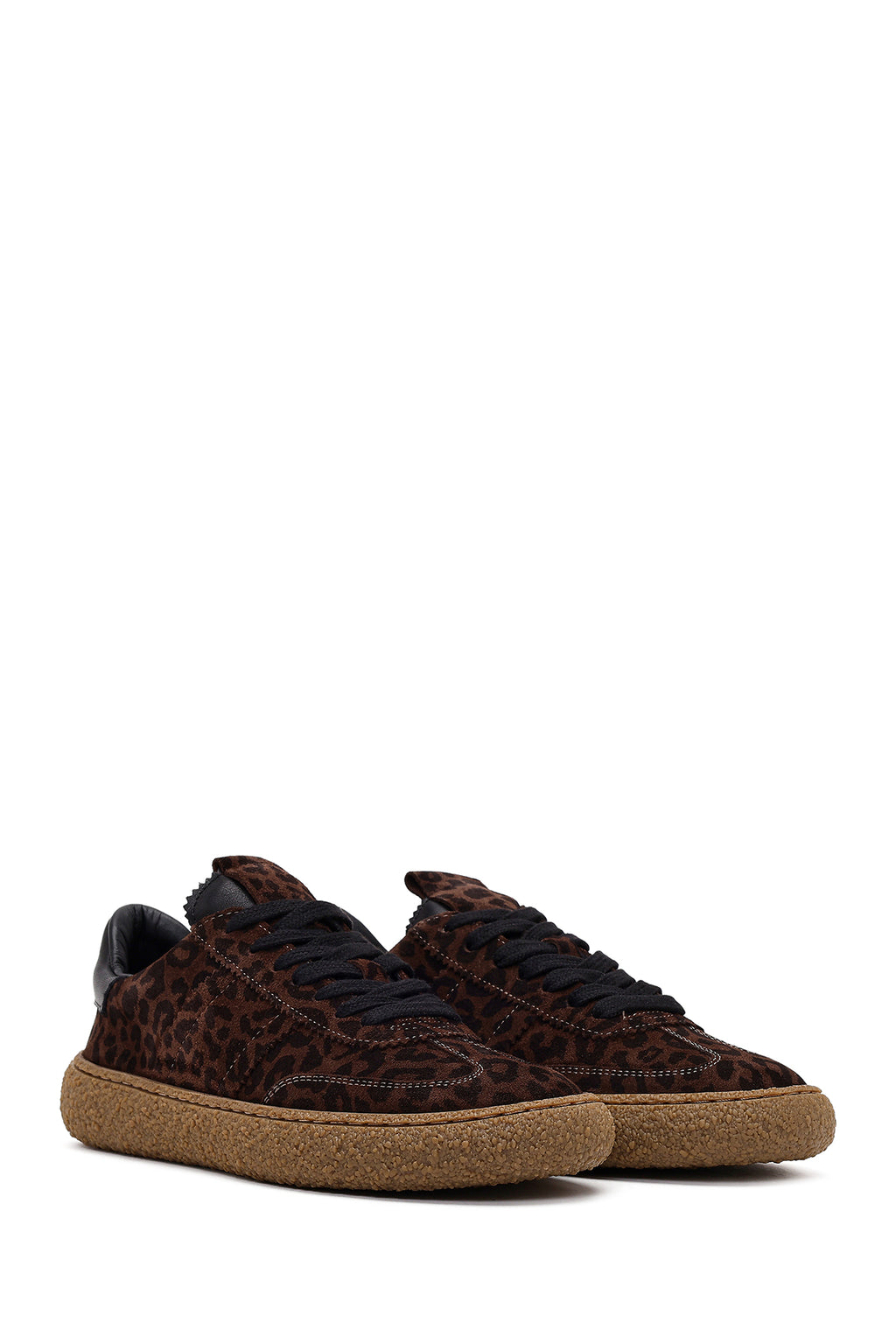 Kadın Leopar Süet Deri Sneaker