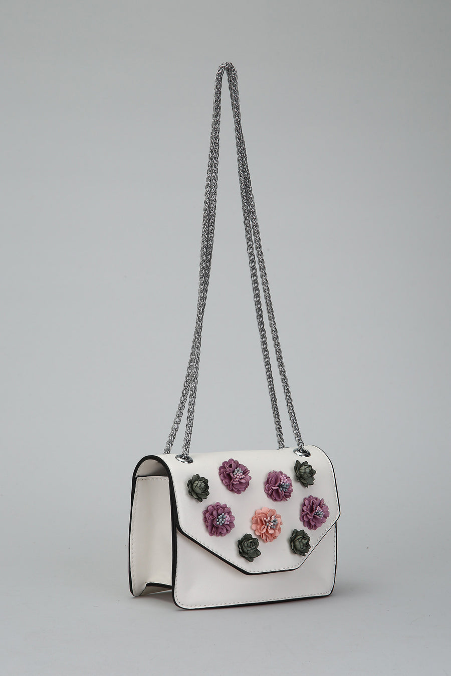 Women's Shoulder Bag with Flower Detail