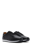 Men's Black Lace-Up Leather Casual Sneaker | Derimod