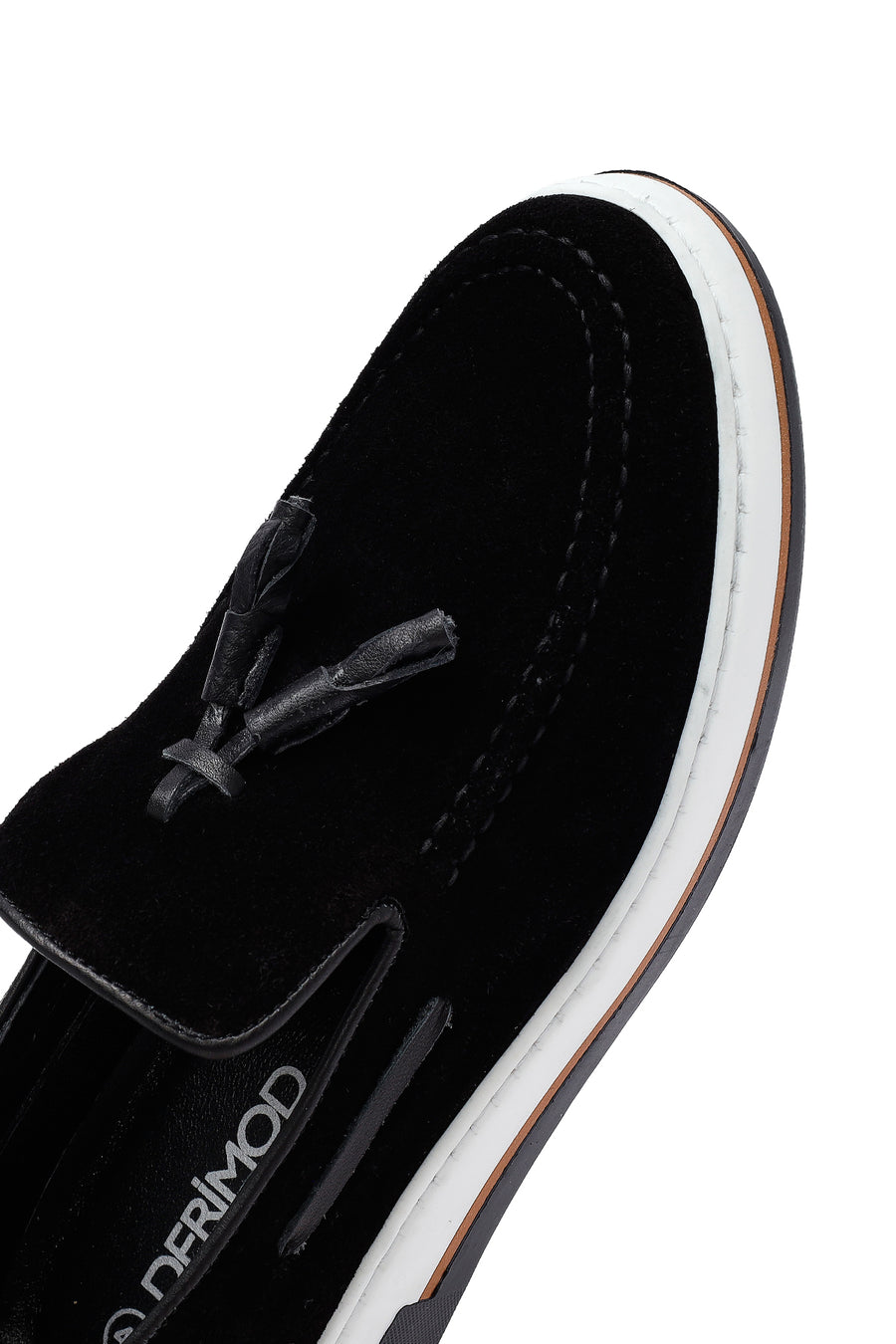 
Men's Black Suede Leather Tassel Casual Loafer
