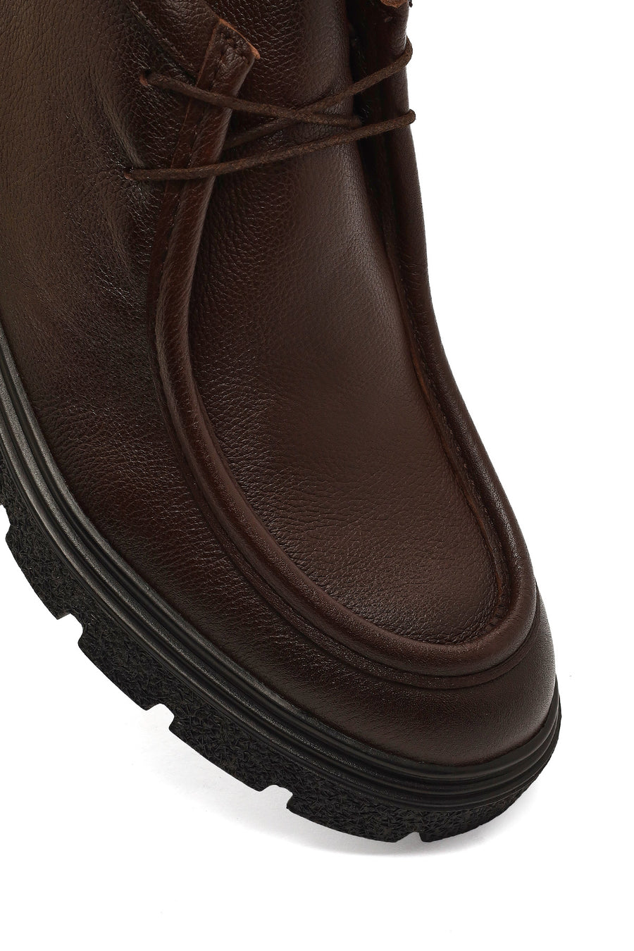 Men's Brown Lace-Up Leather Casual Boot