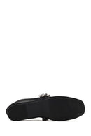 Woman Black Embellished Ballet Flat | Derimod