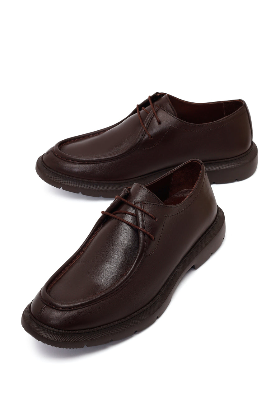 Male Brown Lace-up Leather Casual Shoes