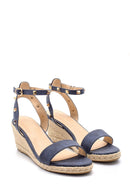 Women's Suede Wedge Heeled Sandals | Derimod