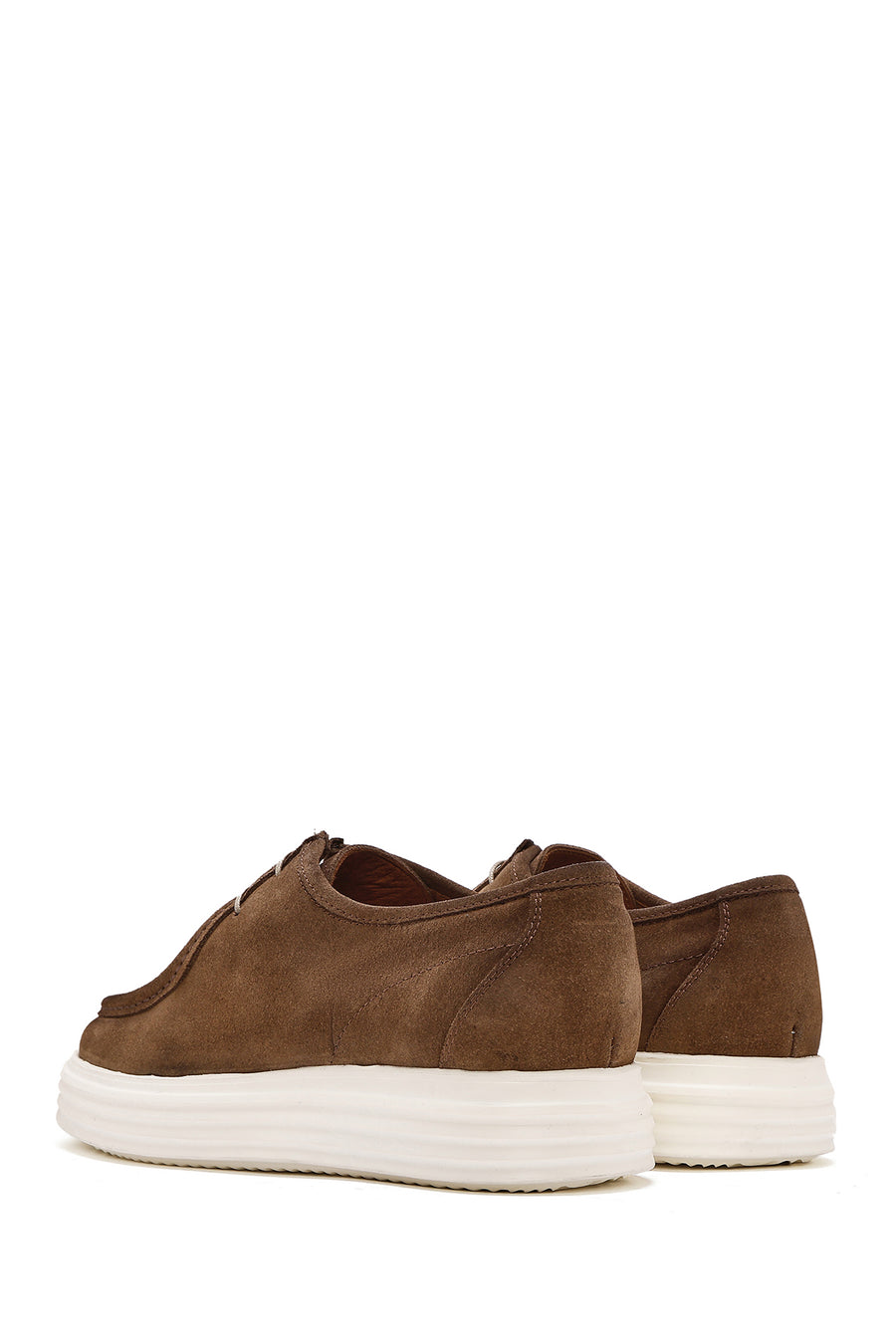 Men's Brown Lace-Up Suede Leather Casual Shoes
