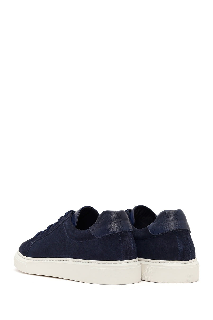 Erkek Lacivert Bağcıklı Süet Deri Sneaker