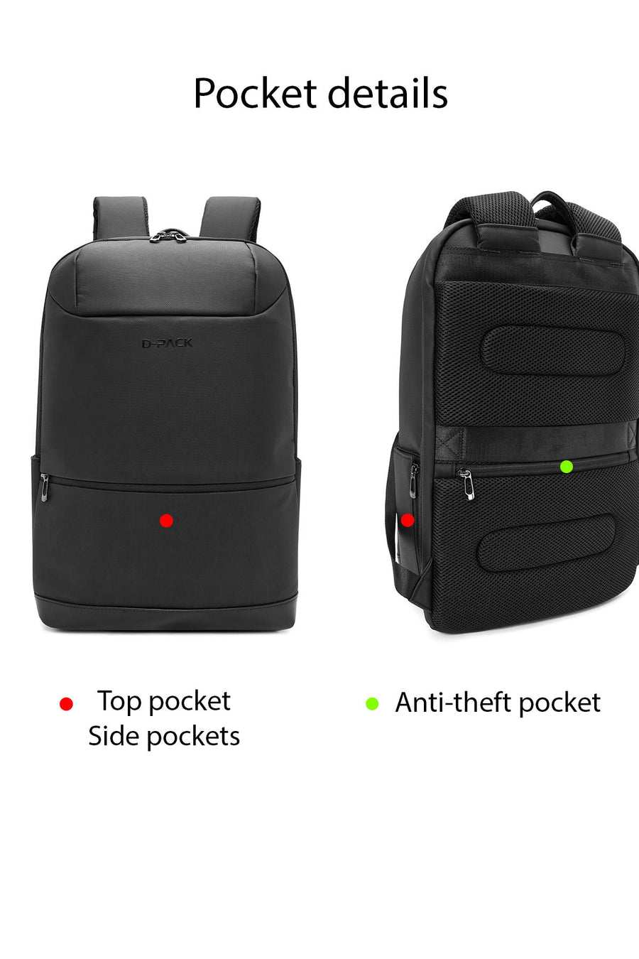 D-Pack Unisex Siyah Kumaş Sırt Çantası