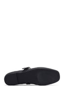 Kadın Siyah Tokalı Deri Babet | Derimod
