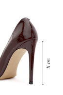 Women's Burgundy High Thin Heel Patent Leather Stiletto | Derimod