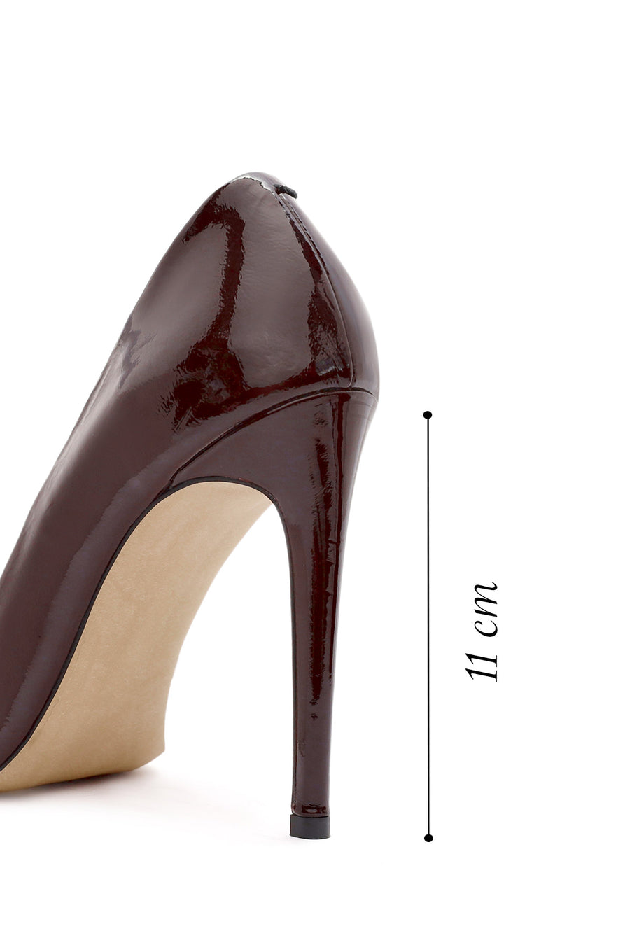Women's Burgundy High Thin Heel Patent Leather Stiletto