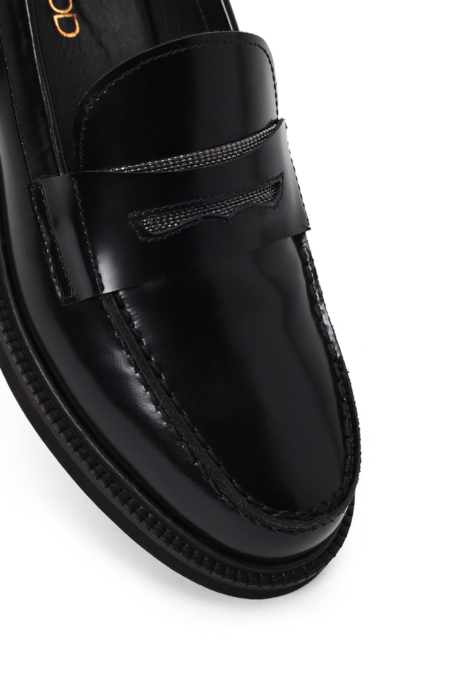 Woman Black Leather Masculine Loafer