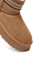 Women's Camel Thick-Soled Suede Leather Teddy Boot | Derimod