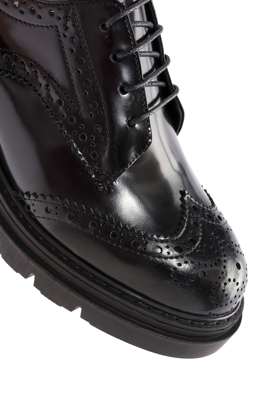 Women's Black Lace-Up Leather Oxford Shoes