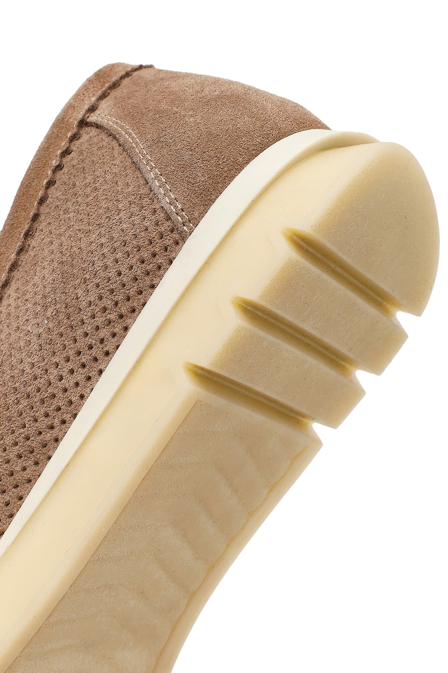 Women's Mink Suede Leather Comfort Loafer with Lace-up and Buckle