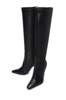 Women's Black Leather Heeled Boots | Derimod