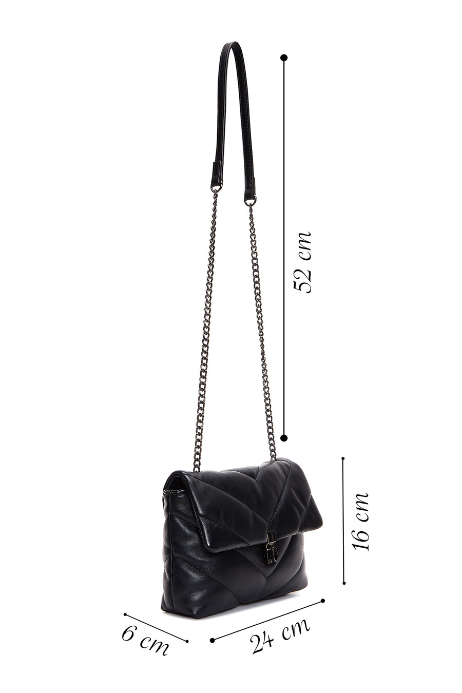 Women's Black Quilted Shoulder Bag