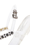 Women's Transparent Jelly Sandals with Stones | Derimod