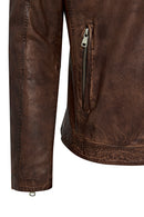 Immobile Men's Brown Sport Leather Jacket | Derimod