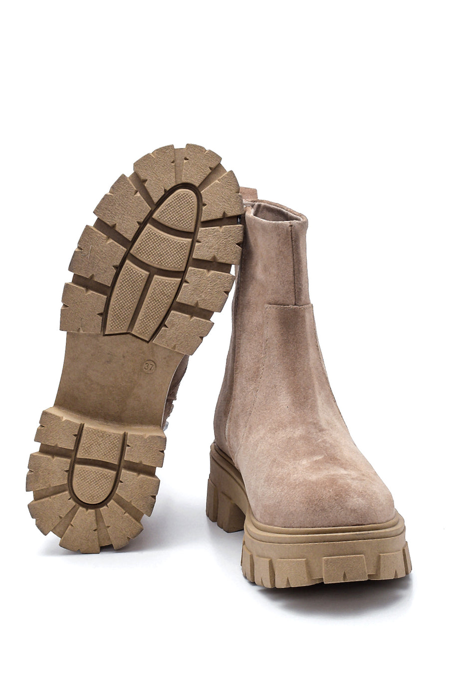 Women's Leather Suede Zipper Boots
