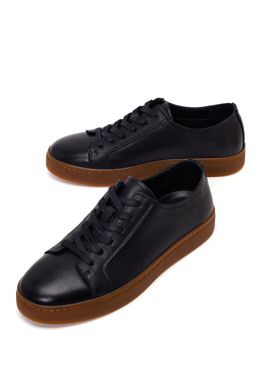 Male Black Lace-Up Leather Sneaker