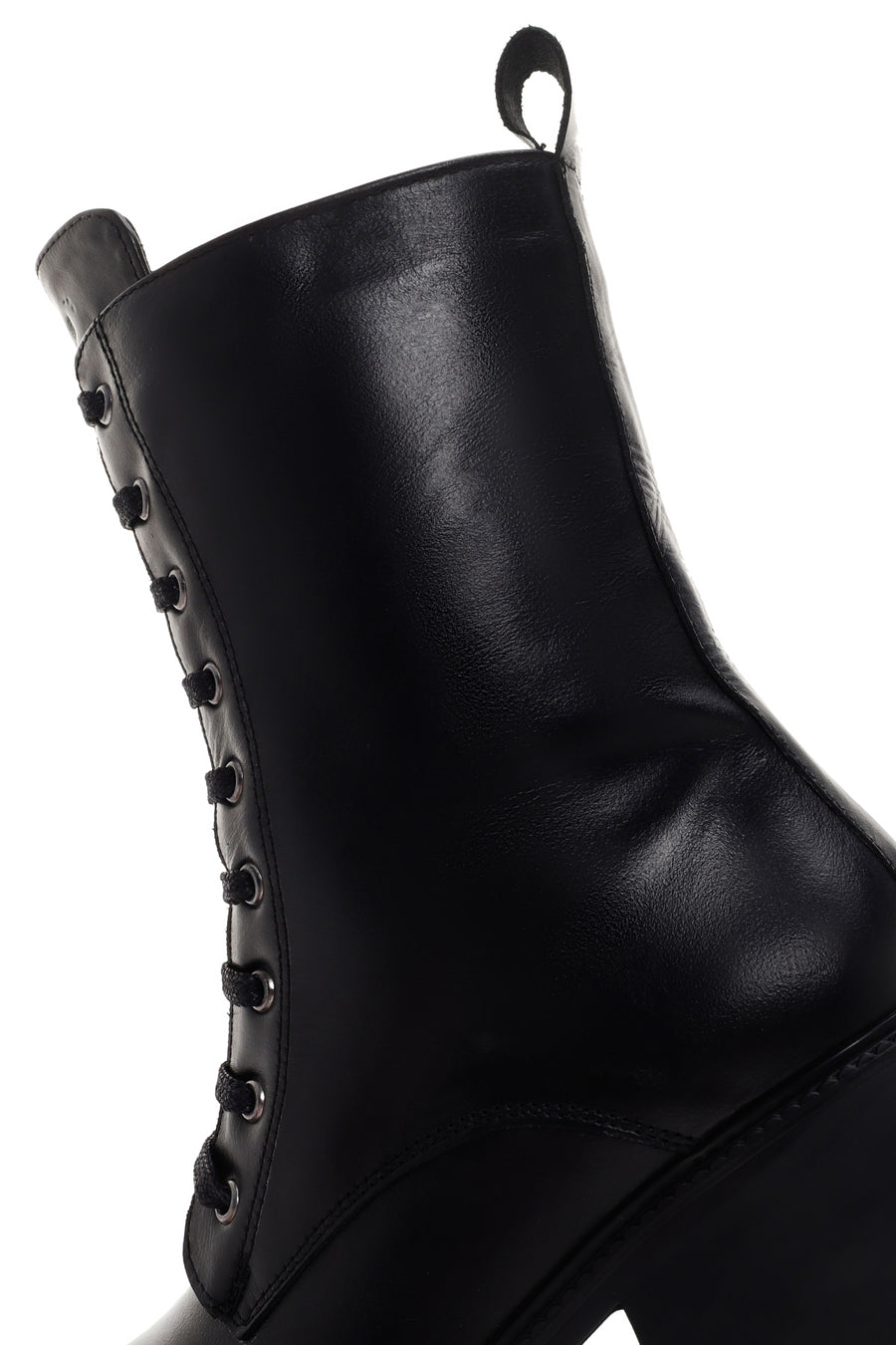 Women's Black Heeled Zippered Classic Leather Boots