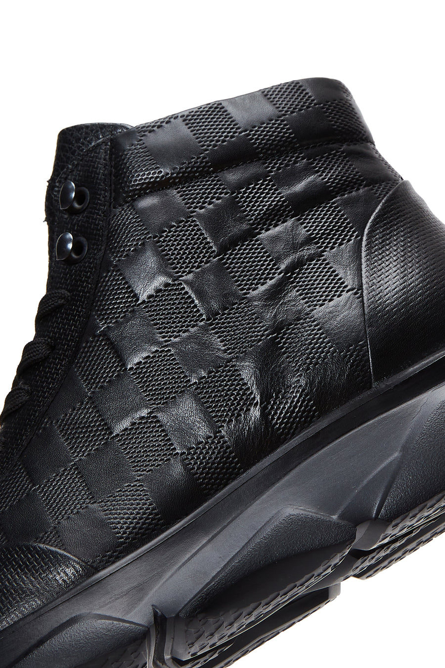 Men's Black Leather Ankle Sneaker Boots
