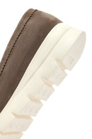 Kadın Vizon Dolgu Topuklu Süet Deri Comfort Loafer | Derimod