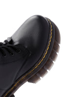 Women's Black Zippered Thick Soled Casual Leather Boots | Derimod