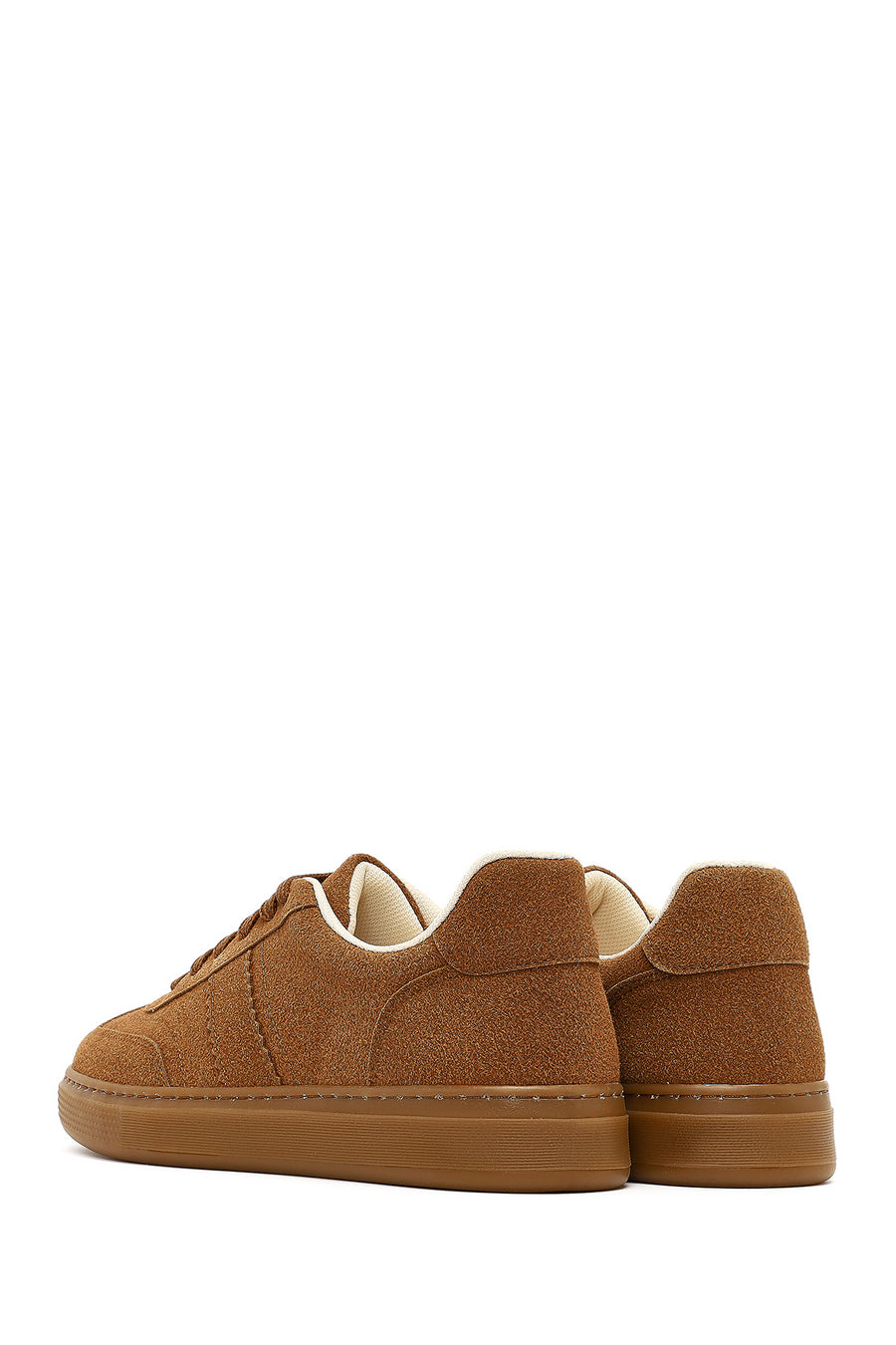 Kadın Taba Bağcıklı Süet Sneaker