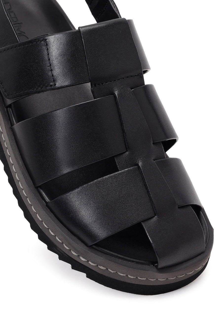 Men's Black Leather Sandals