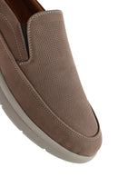 Erkek Bej Nubuk Deri Comfort Loafer | Derimod