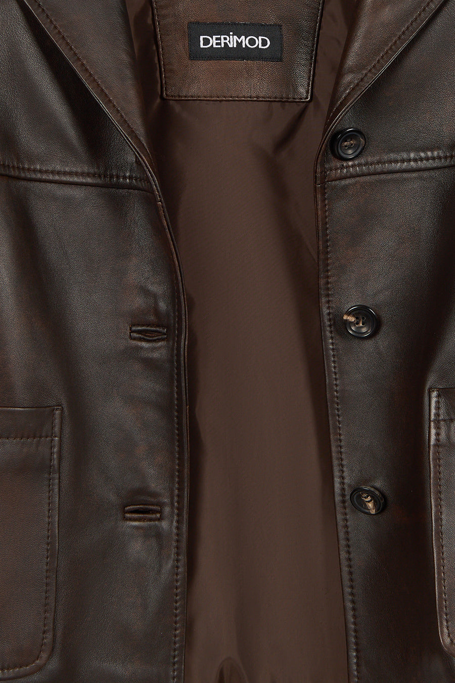 Jill Woman Brown Short Leather Jacket