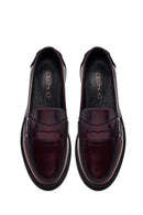 Women's Burgundy Leather Masculine Loafer | Derimod