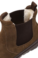 Male Brown Thick-Soled Suede Chelsea Boots | Derimod