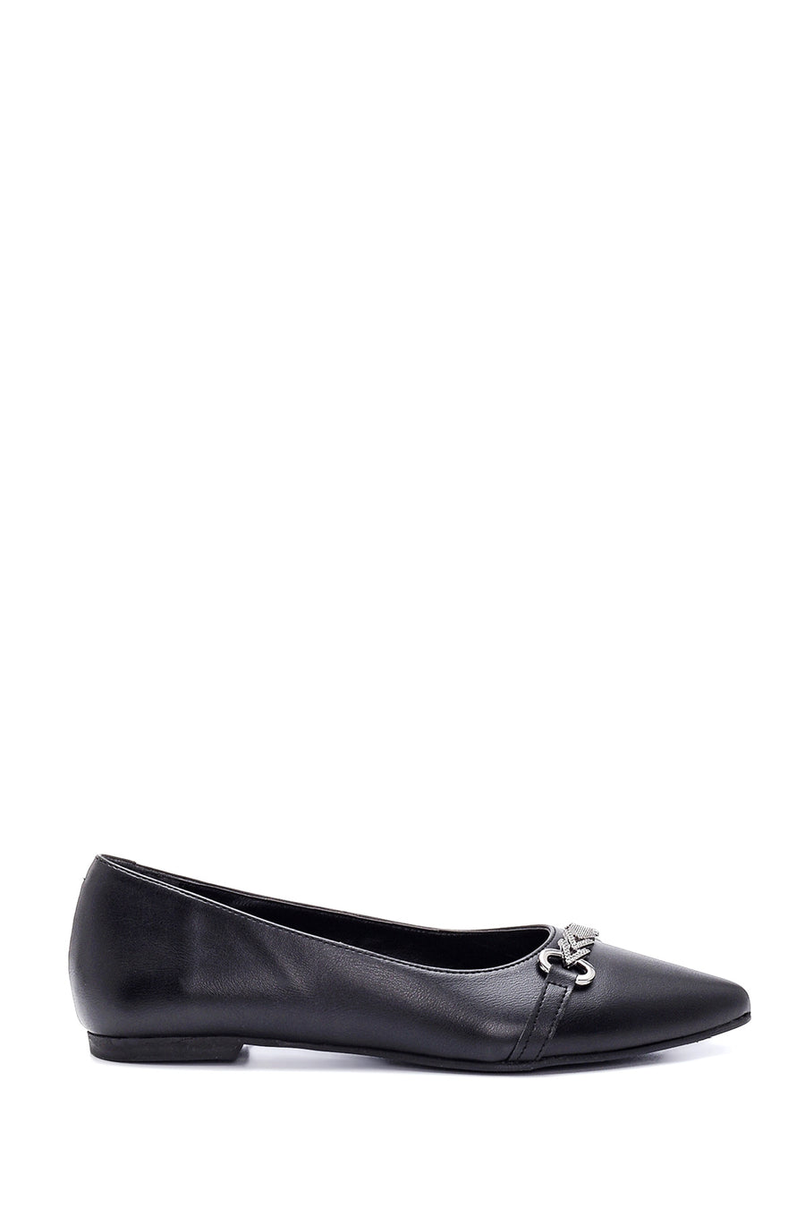 Women's Black Buckle Ballerinas 22SFE400218 | Derimod