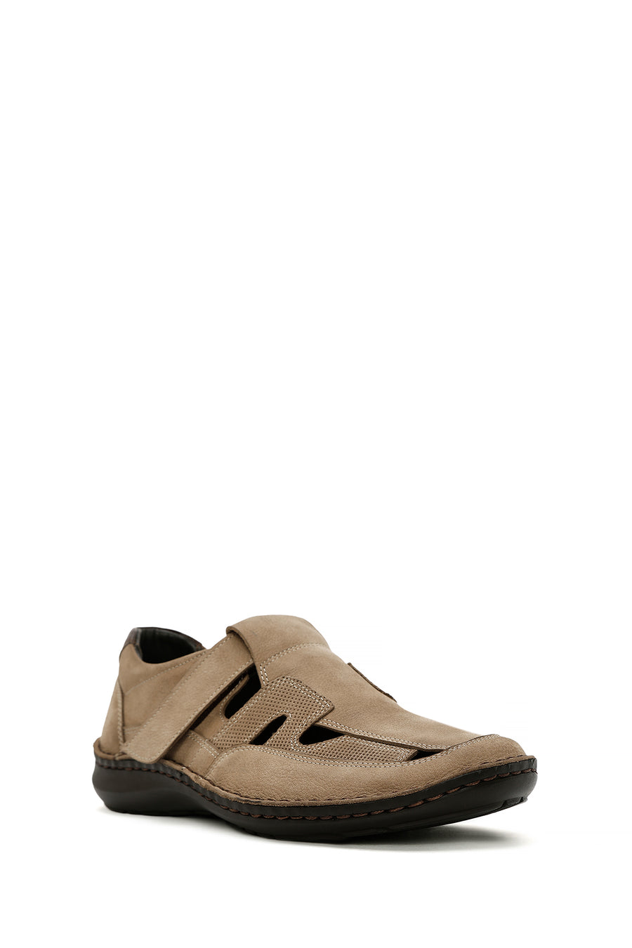 Men's Beige Nubuck Leather Casual Shoes