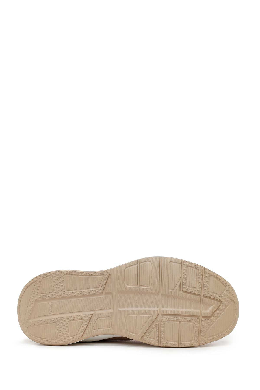 Kadın Bej Bağcıklı Kalın Tabanlı Süet Deri Sneaker