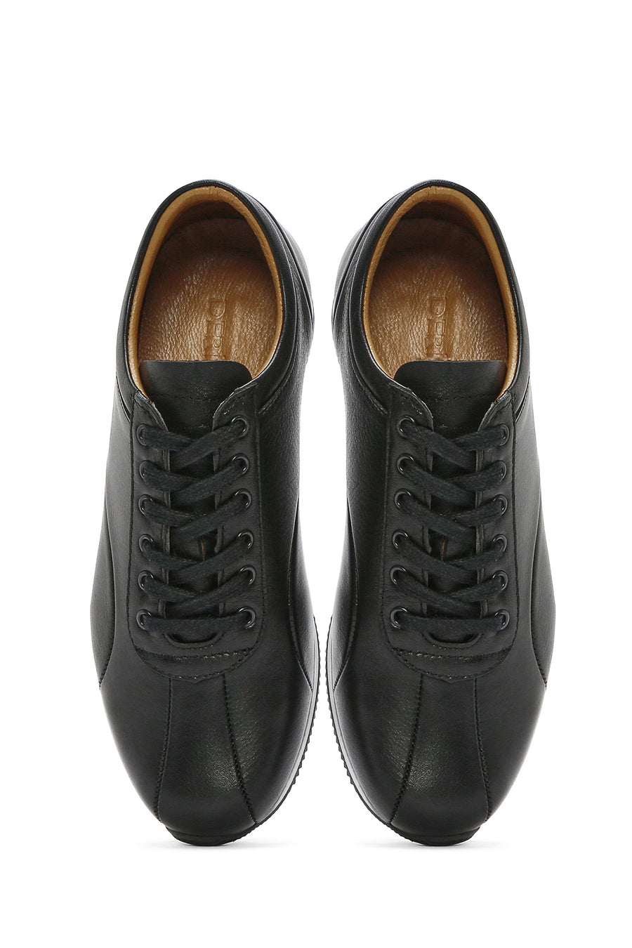Men's Black Lace-Up Leather Casual Sneaker