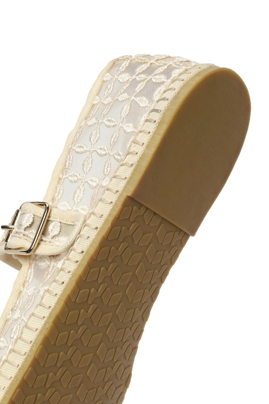 Women's Cream Buckle Espadrilles